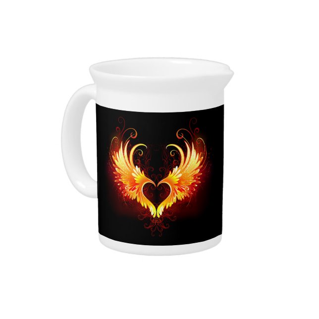Angel Fire Heart with Wings Beverage Pitcher (Left)