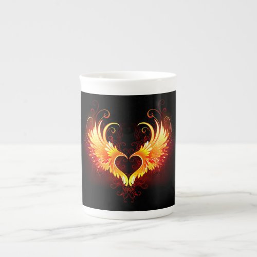 Angel Fire Heart with Wings Bone China Mug