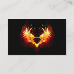 Angel Fire Heart with Wings Business Card