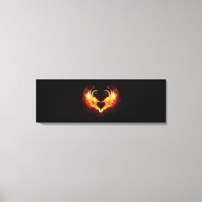 Angel Fire Heart with Wings Canvas Print (Front)