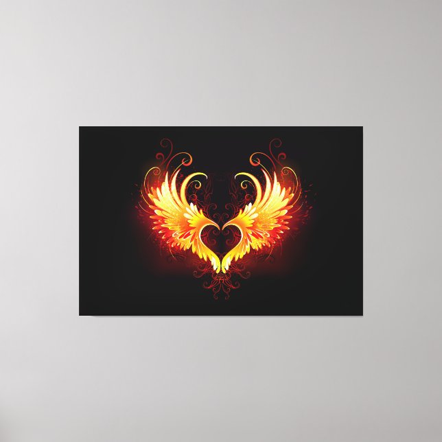 Angel Fire Heart with Wings Canvas Print (Front)