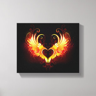Angel Fire Heart with Wings Canvas Print