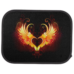 Angel Fire Heart with Wings Car Floor Mat