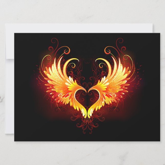 Angel Fire Heart with Wings Card (Front)