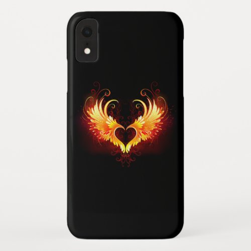 Angel Fire Heart with Wings iPhone XR Case