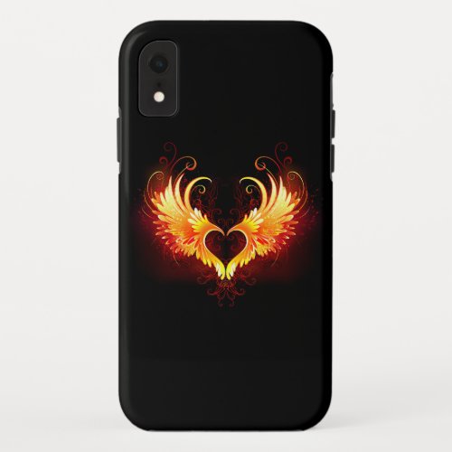 Angel Fire Heart with Wings iPhone XR Case