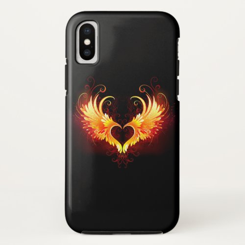 Angel Fire Heart with Wings iPhone XS Case