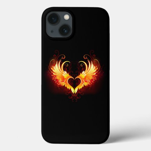 Angel Fire Heart with Wings iPhone 13 Case
