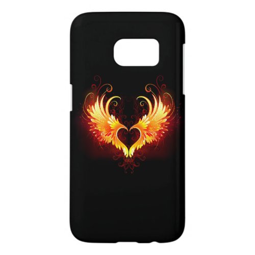 Angel Fire Heart with Wings Samsung Galaxy S7 Case