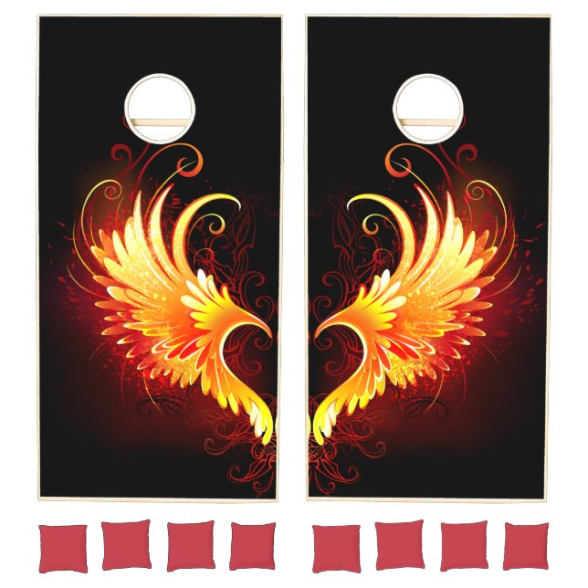 Angel Fire Heart with Wings Cornhole Set (Set)