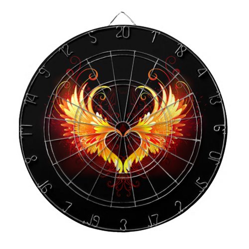 Angel Fire Heart with Wings Dart Board
