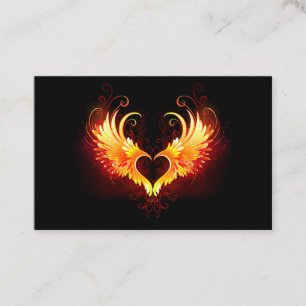 Angel Fire Heart with Wings Discount Card