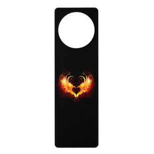 Angel Fire Heart with Wings Door Hanger