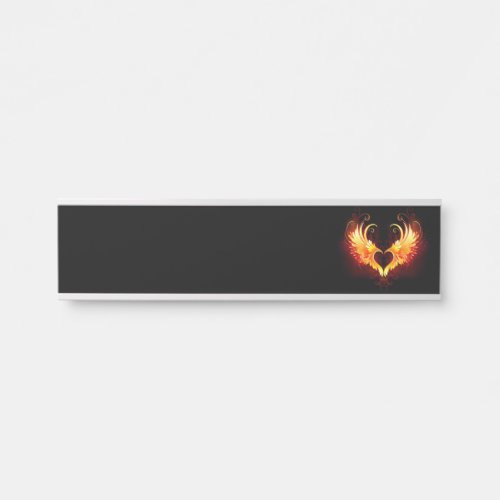 Angel Fire Heart with Wings Door Sign