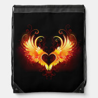 Angel Fire Heart with Wings