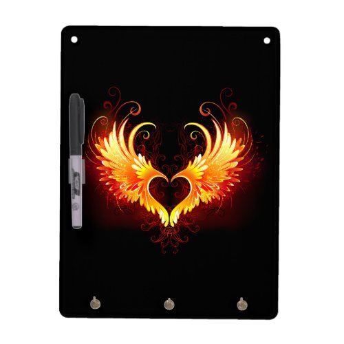 Angel Fire Heart with Wings Dry Erase Board