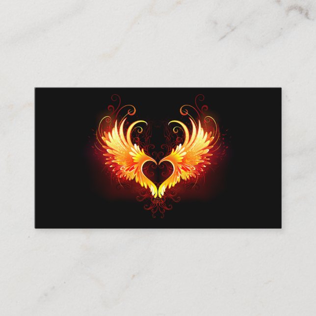 Angel Fire Heart with Wings Enclosure Card (Front)