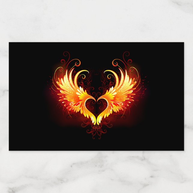 Angel Fire Heart with Wings Envelope Liner (Design)