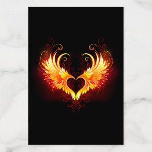 Angel Fire Heart with Wings Envelope Liner