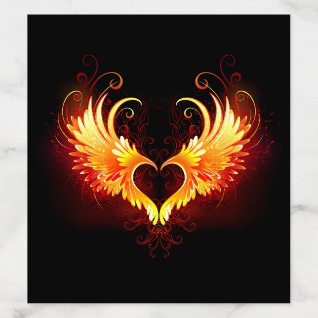 Angel Fire Heart with Wings Envelope Liner (Design)