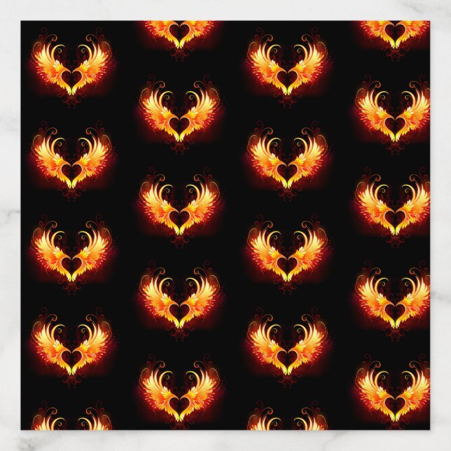 Angel Fire Heart with Wings Envelope Liner (Design)