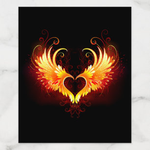 Angel Fire Heart with Wings Envelope Liner