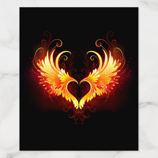Angel Fire Heart with Wings Envelope Liner (Design)