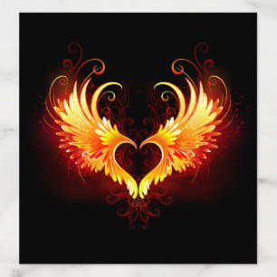 Angel Fire Heart with Wings Envelope Liner