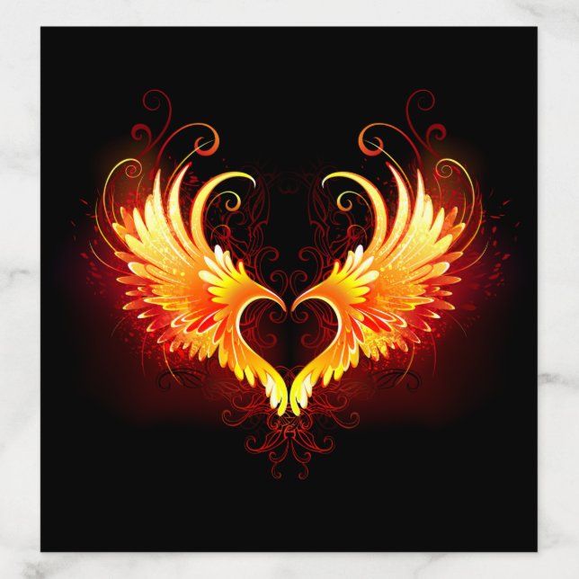Angel Fire Heart with Wings Envelope Liner (Design)