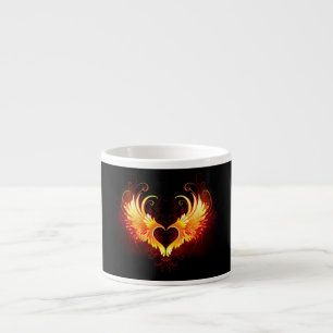 Angel Fire Heart with Wings Espresso Cup