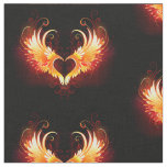 Angel Fire Heart with Wings Fabric