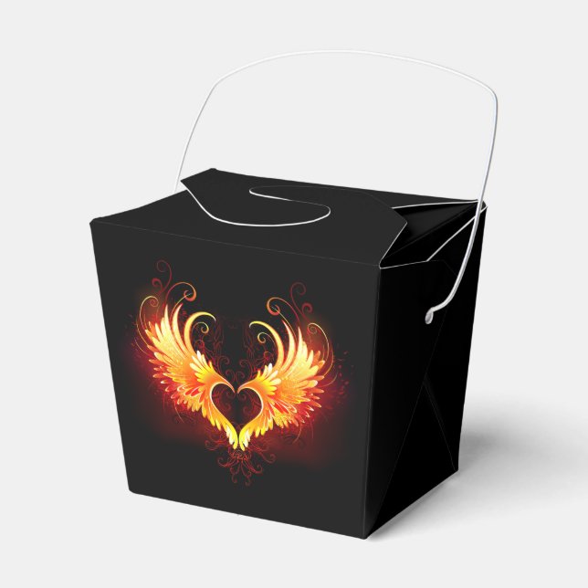 Angel Fire Heart with Wings Favor Boxes (Front Side)