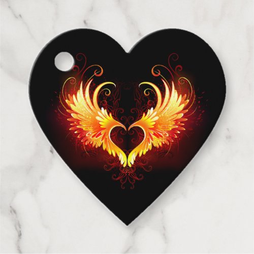 Angel Fire Heart with Wings Favor Tags