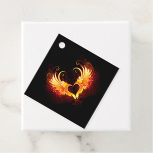 Angel Fire Heart with Wings Favor Tags