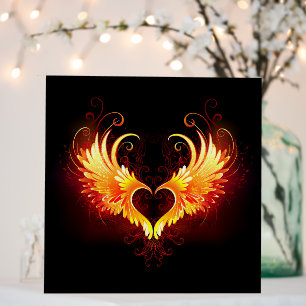Angel Fire Heart with Wings Foam Board