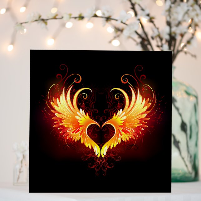 Angel Fire Heart with Wings Foam Board (In Situ (Wedding))