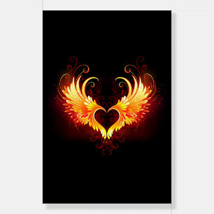 Angel Fire Heart with Wings Foam Board