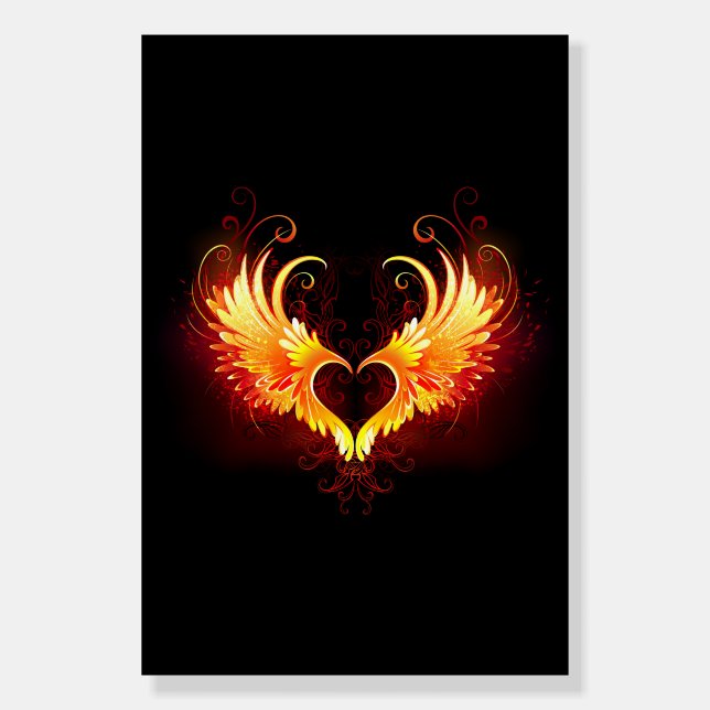 Angel Fire Heart with Wings Foam Board (Front)