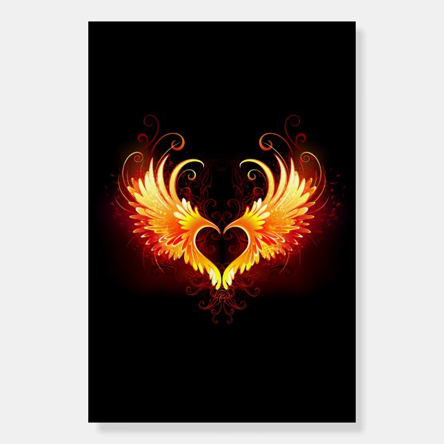 Angel Fire Heart with Wings Foam Board (Front)