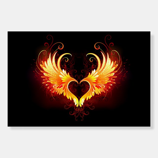 Angel Fire Heart with Wings Foam Board (Front)