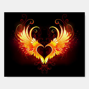 Angel Fire Heart with Wings Foam Board