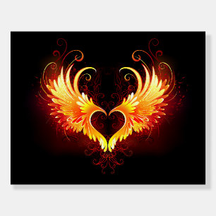 Angel Fire Heart with Wings Foam Board