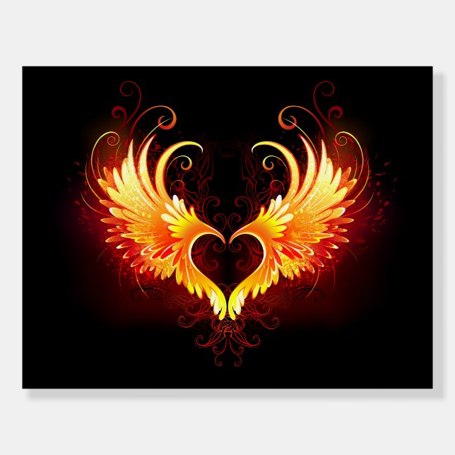 Angel Fire Heart with Wings Foam Board (Front)