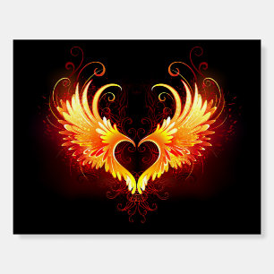 Angel Fire Heart with Wings Foam Board