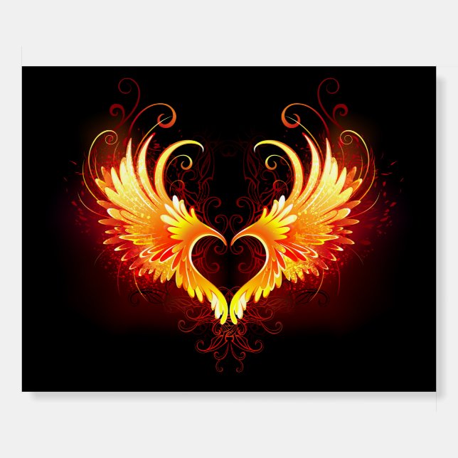 Angel Fire Heart with Wings Foam Board (Front)
