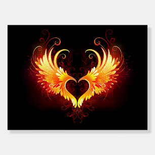 Angel Fire Heart with Wings Foam Board