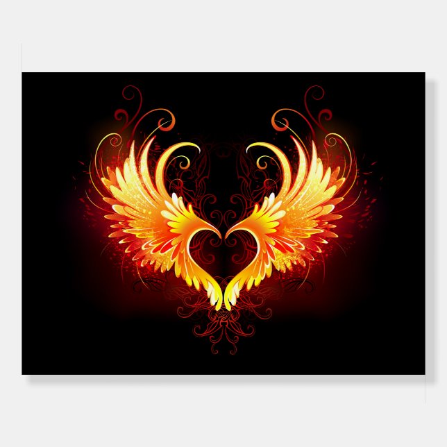 Angel Fire Heart with Wings Foam Board (Front)