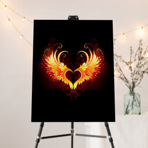 Angel Fire Heart with Wings Foam Board