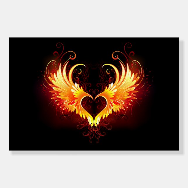 Angel Fire Heart with Wings Foam Board (Front)