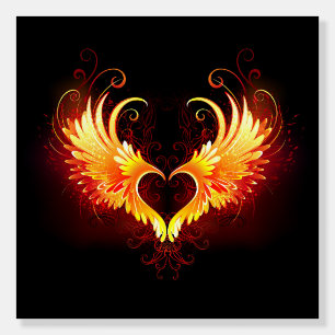Angel Fire Heart with Wings Foam Board